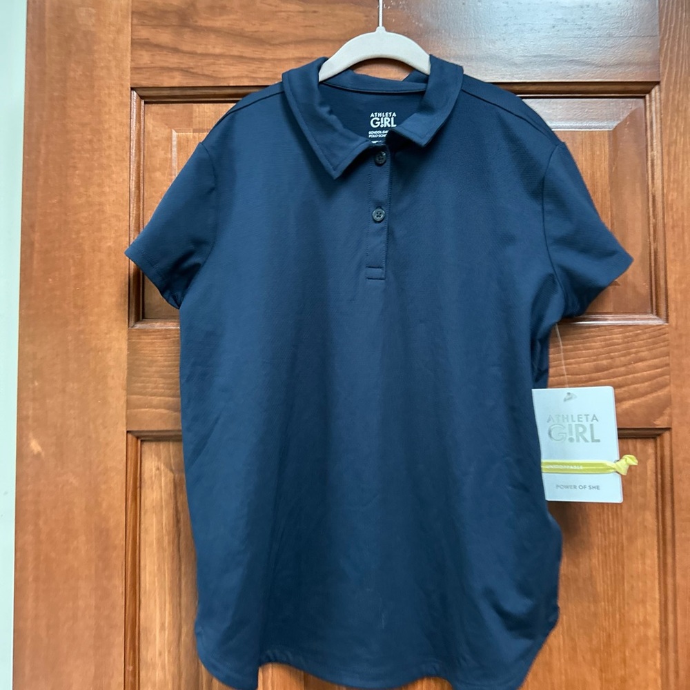 NWT Athleta Girl Navy School Day Polo Shirt